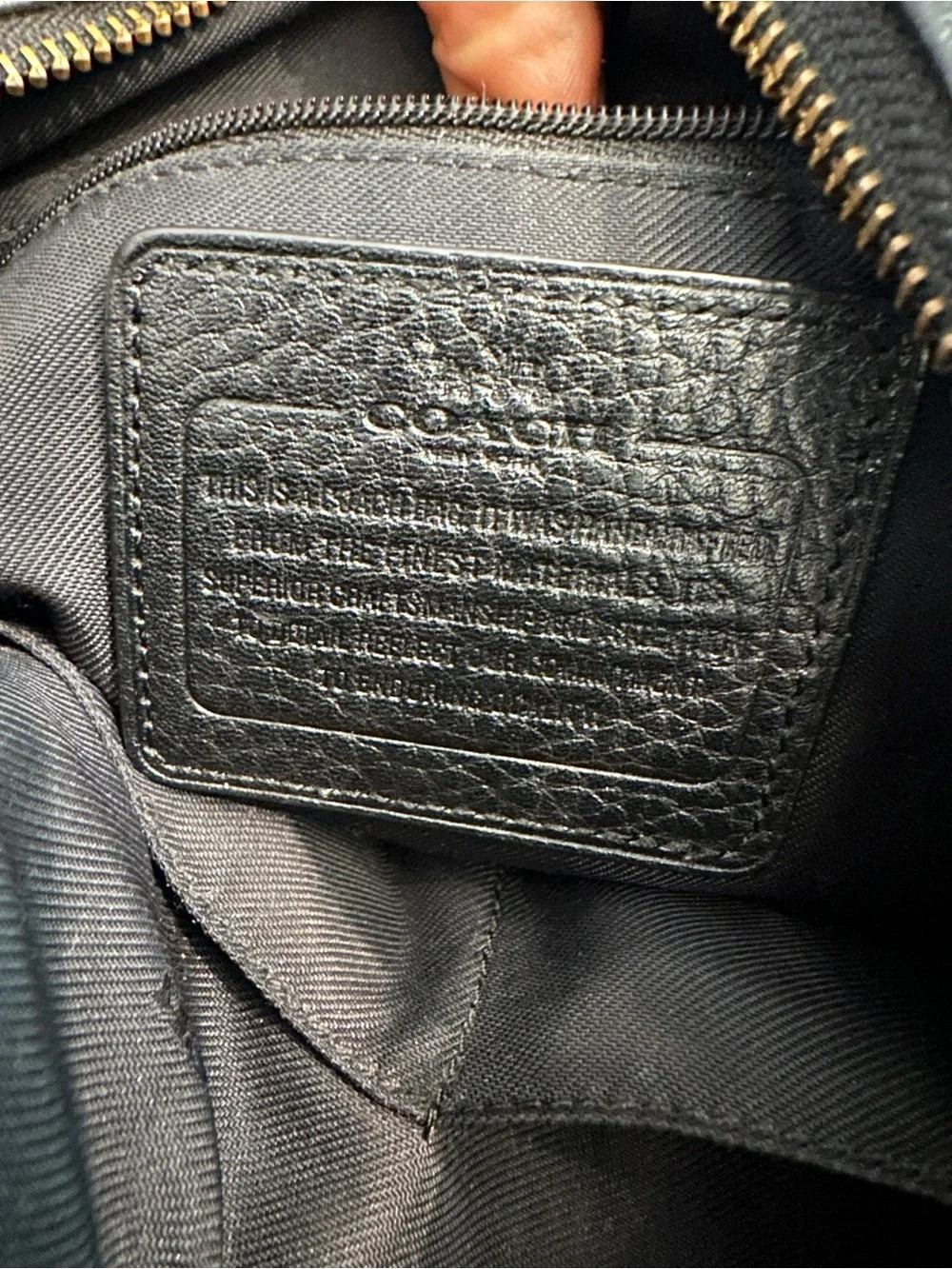 Coach Black Pebbled Leather Satchel with Gold Hardware